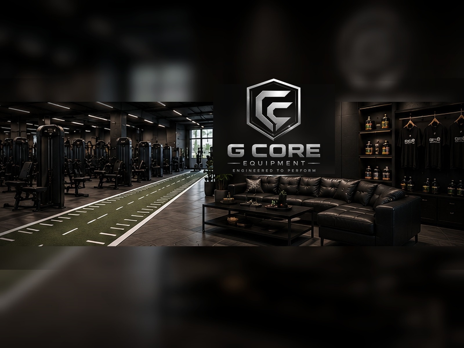 G-Core services scene showing equipment supply, showroom support, after-sales space and embedded G-Core logo